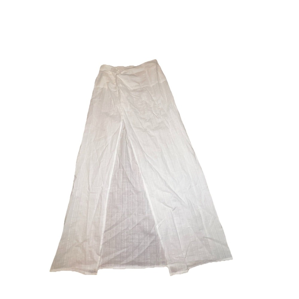 Shade & Shore NWT XS White Gauze Swim Cover Up Maxi Skirt High Slit Beach Boho - Picture 12 of 15